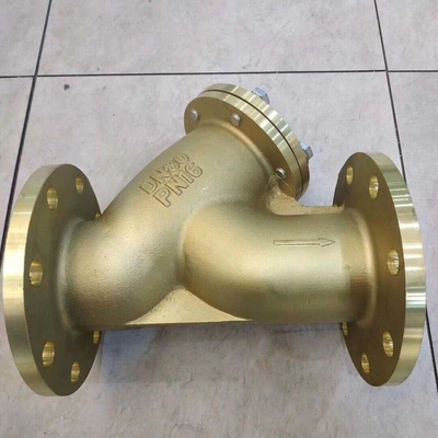 ISO228  4" Casted  Brass Inline Y Type Strainer With Long Handle